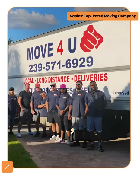 The Movers 4 U team with local and long-distance moving truck in naples florida