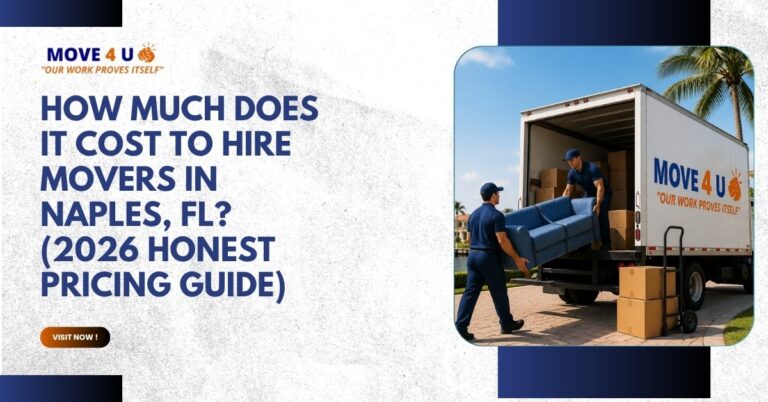How much do movers cost in Naples, FL? Get real 2026 hourly rates, flat-rate pricing, hidden fees & snowbird season tips before you book.